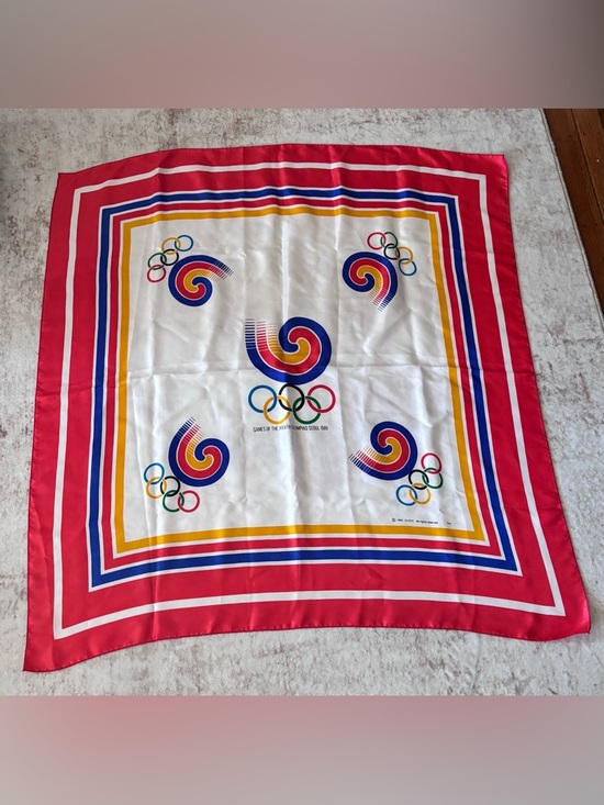Olympics Accessories - Vintage 1988 Seoul Olympic Games Commemorative Scarf